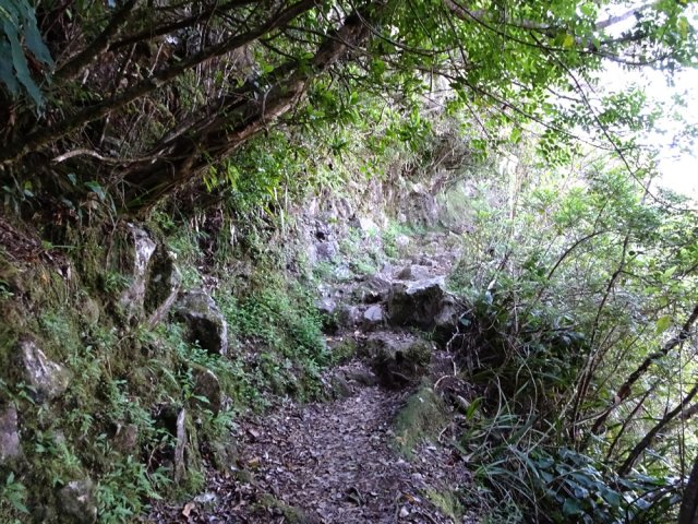 La descente comporte plusieurs passage avec de grosses pierres