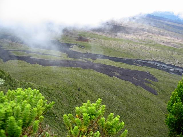 Les coulées de 1976 aux environs du Cratère du Passage