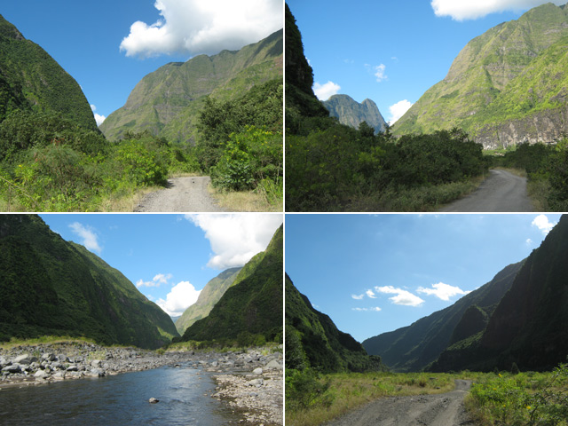 Quelques portions de la vallée de la Rivière des Galets et de la piste