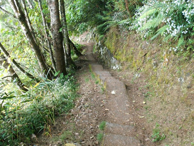 La dernière partie de la montée s'effectue sur escaliers en béton