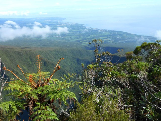 Rares mais beaux points de vue sur l'océan vers Saint-Benoît