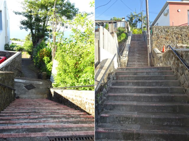 Préférer le long escalier à la fin de l'Impasse des Pailles en Queue