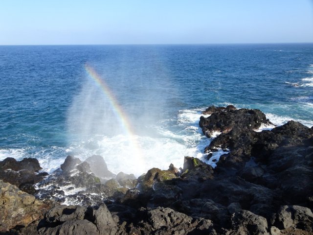 Jeux de lumière avec le souffleur le plus connu de l'île