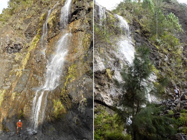 La belle chute fine issue d'un très court affluent de la Ravine des Salazes