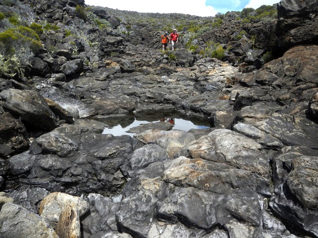 En règle générale, le cheminement est aisé en bord ou en fond de ravine