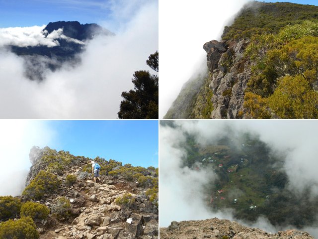 Difficile de voir le Cirque de Mafate avec les nuages