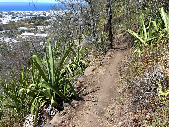 Départ du Sentier des Rampes dans les chocas
