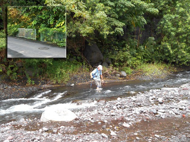 Première vraie traversée de rivière, 500 mètres avant de terminer la boucle