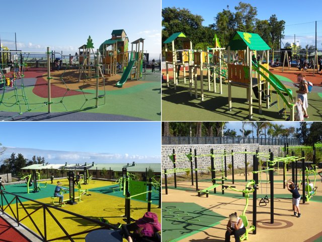 L'aire de jeu et de musculation à l'entrée Nord du parc