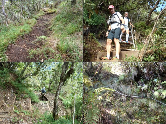 Résumé du sentier du Kerveguen : peu de plat, échelles, lacets et mains courantes