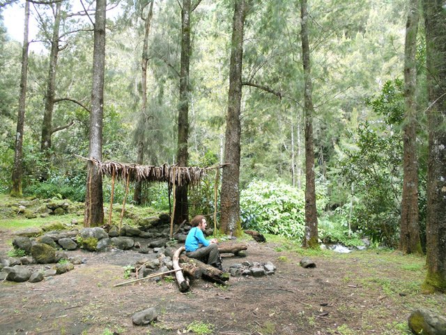 L'aire de pique nique proche de la ravine