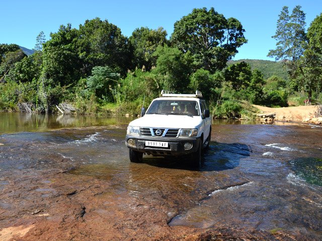 Le dernier gué avant l'arrivée au parc