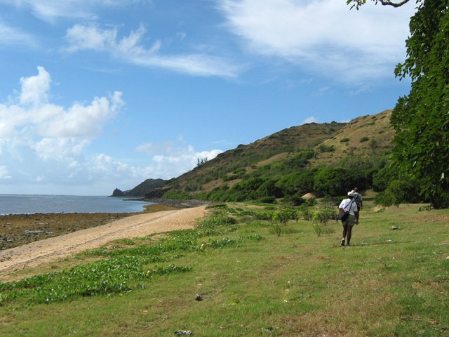 Tout près de la plage, le sentier est toujours facile à suivre
