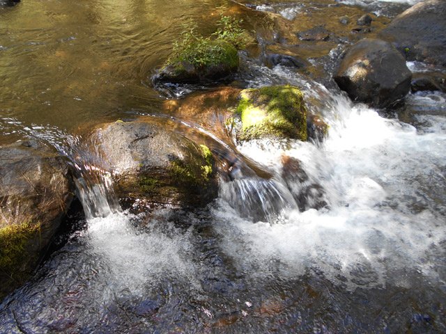 Franchissement de la rivière. On peut passer presque partout sans danger
