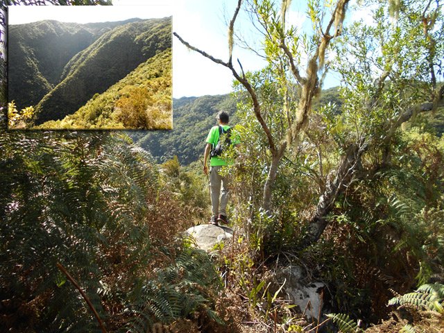 Rocher du point de vue sur les deux cascades à sec de la Ravine la Mare
