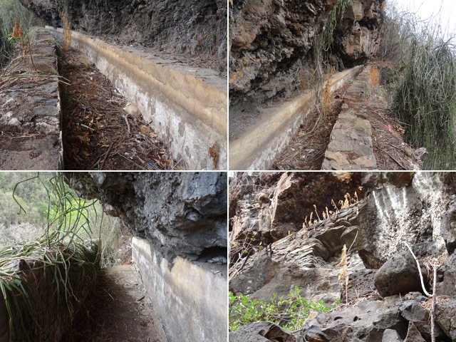 Le court tronçon de canal encore en assez bon état. Le reste a fini sous les éboulis.