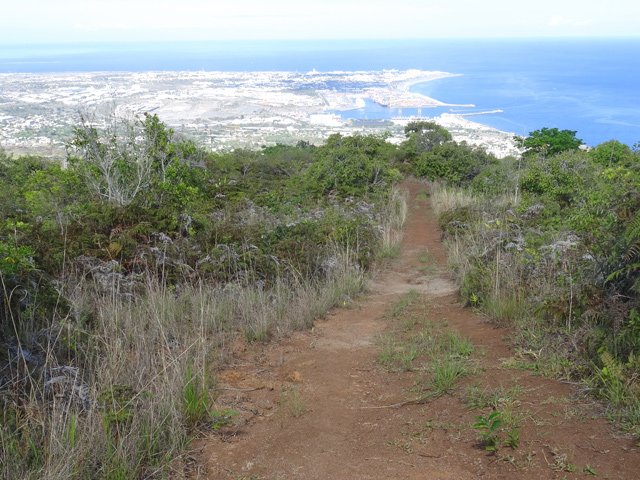 Larges vues sur l'océan et le Port durant la descente