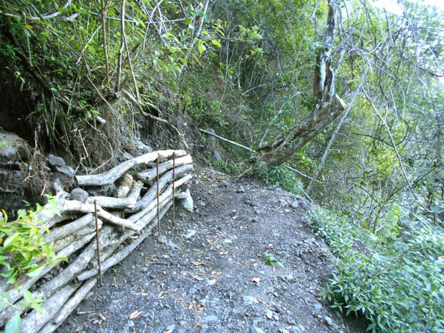 Un passage sableux un peu glissant