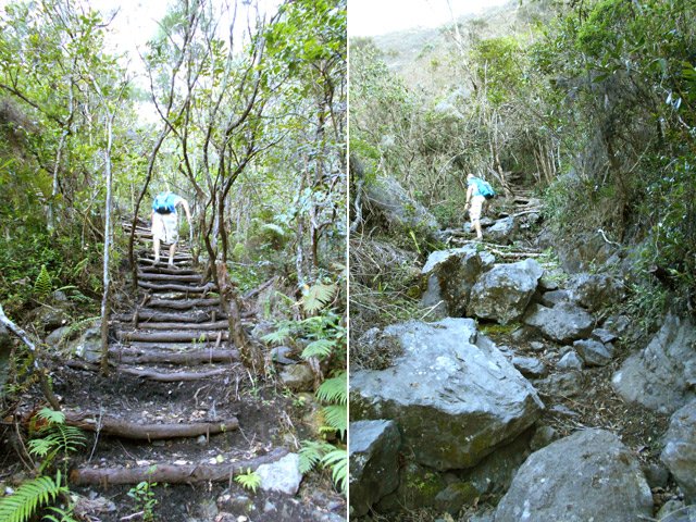 La grimpette est longue et régulière, sans lacet