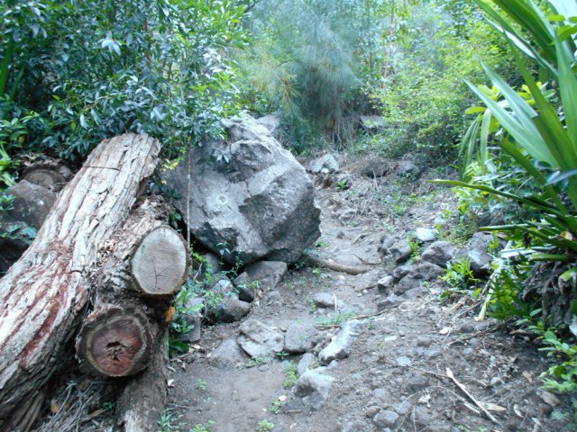 Prendre le sentier longeant la ravine jusqu'au radier