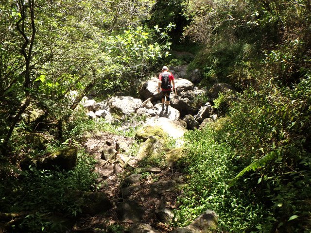 Franchissement de la Ravine des Calumets sur un gué sec