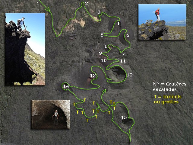 Se référer à cette photo pour repérer les cratères ou tunnels cités dans les textes
