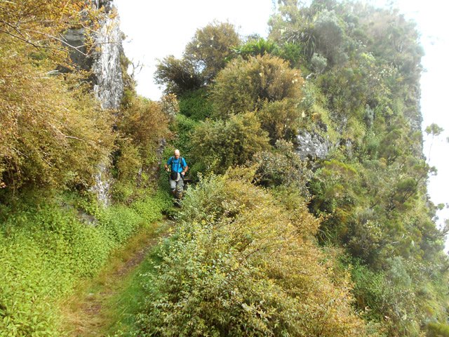 Début de descente entre fushias et spirées