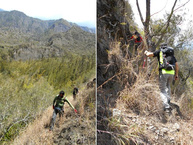 Un sol instable avec des passages glissants et étroits