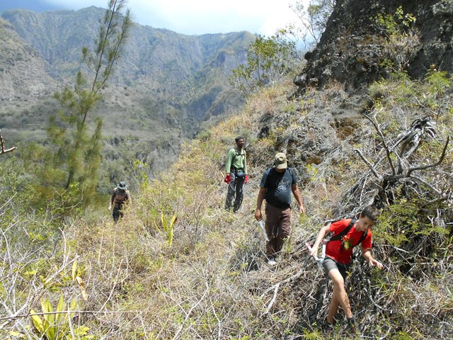 Une des rares portions de la montée à peu près plate