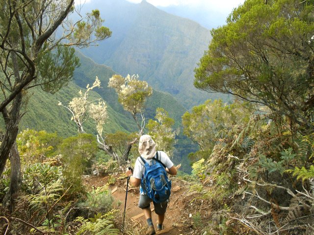 La descente est assez forte après le Piton Fougères