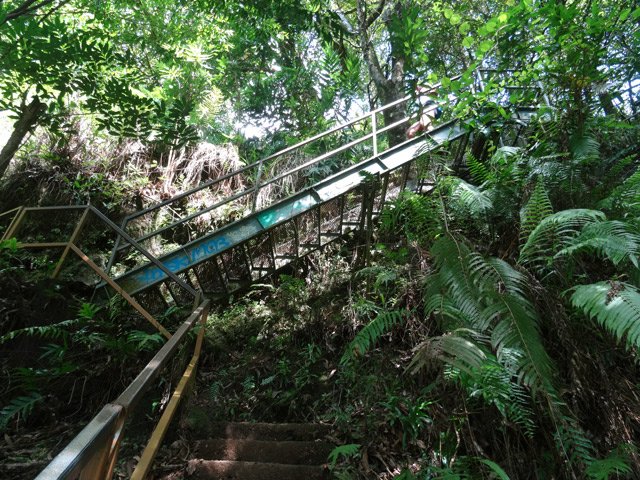 Le Bassin la Paix est accessible à tous grâce à ce long escalier métal et béton
