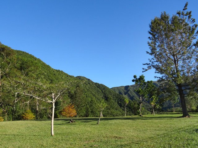 La partie nord est déboisée et couverte de prairies bien tondues