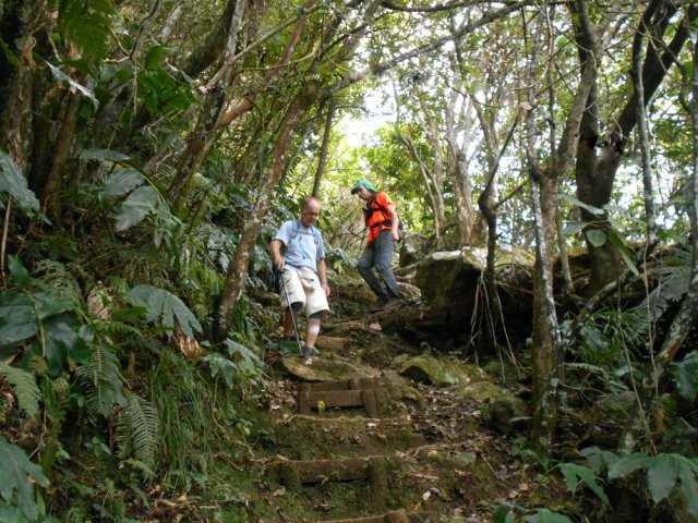 De hautes marches permettent au moins d'avoir le pied à plat