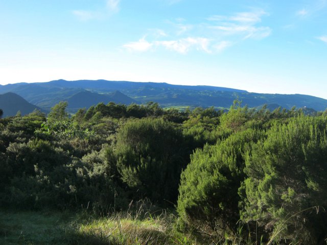 Points de vue sur la Plaine des Cafres et les pitons de la Mare à Boue