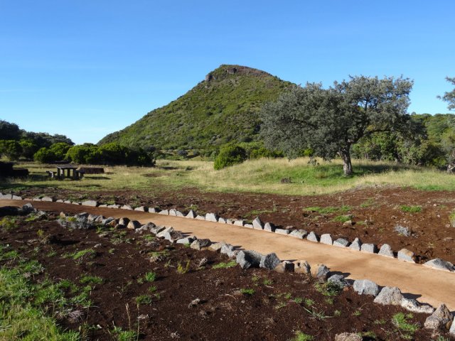 Les anciennes tables de pique-nique ont été laissées en place