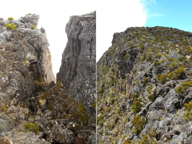 Le rempart, souvent vertical comporte des failles dangereuses