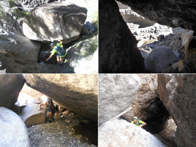 Certains passages sous les rochers sont parfois obligatoires