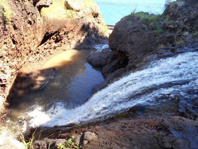 La première chute rencontrée en fin de descente