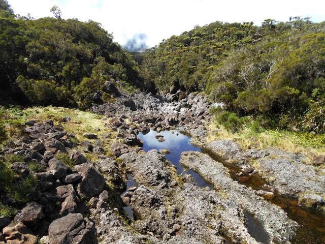 Traverser la Rivière des Marsouins pour trouver le passage près du pont
