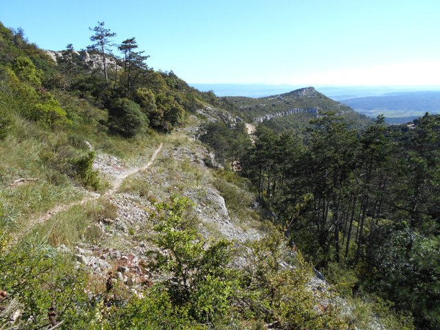 Magnifique sentier entre rempart et bois de pins