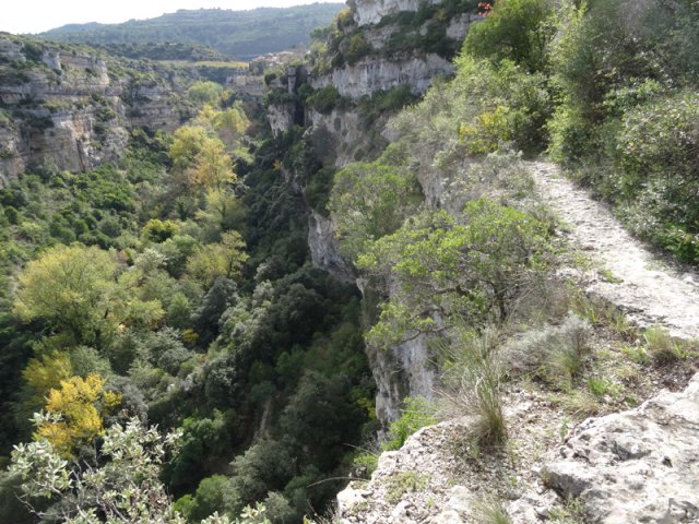 Le sentier en rive droite, toujours aérien mais moins dangereux