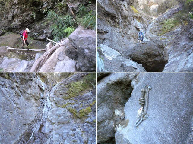 Remontée vers la fine cascade de la première ravine