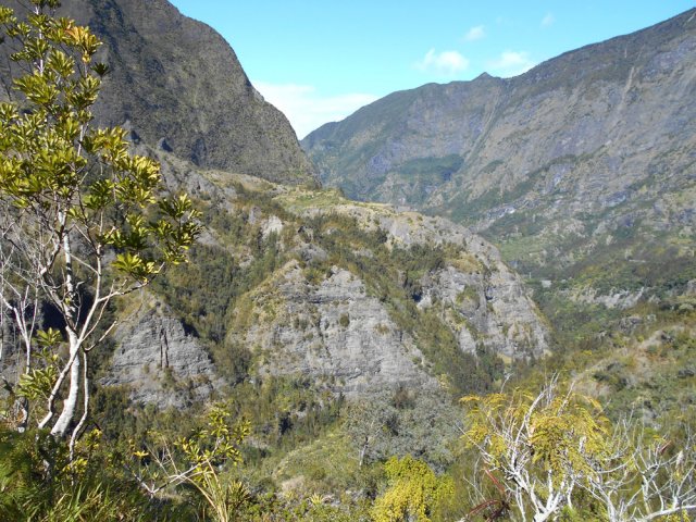 Point de vue vers l'Îlet Haute et la vallée du Bras de Cilaos