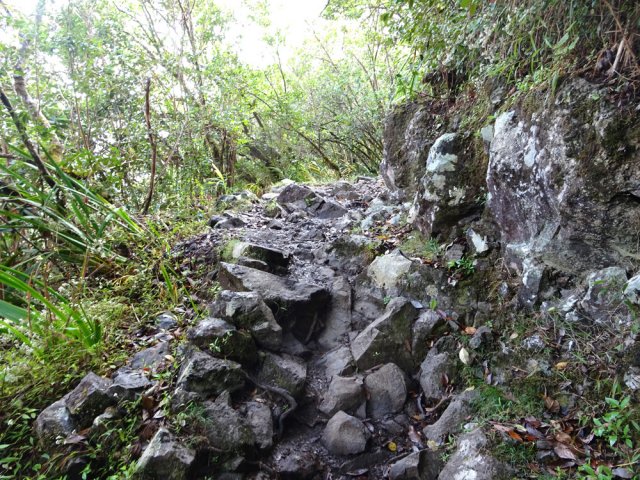 De longues portions rocheuses et caillouteuses malmènent les chevilles