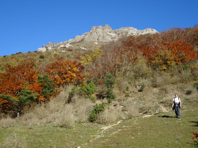 Vue d'ensemble sur le chemin parcouru en face sud