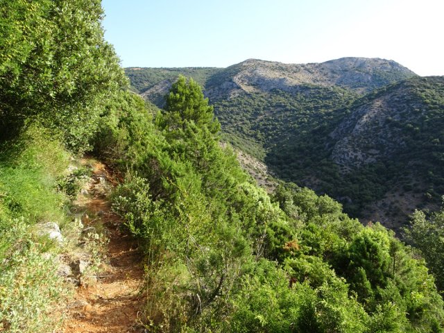 Prendre l'agréable sentier en direction du nord