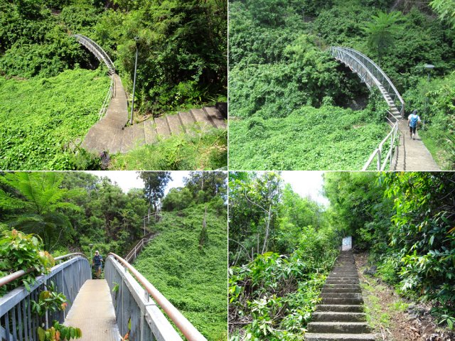 Dernières marches pour franchir la Ravine Laverdure