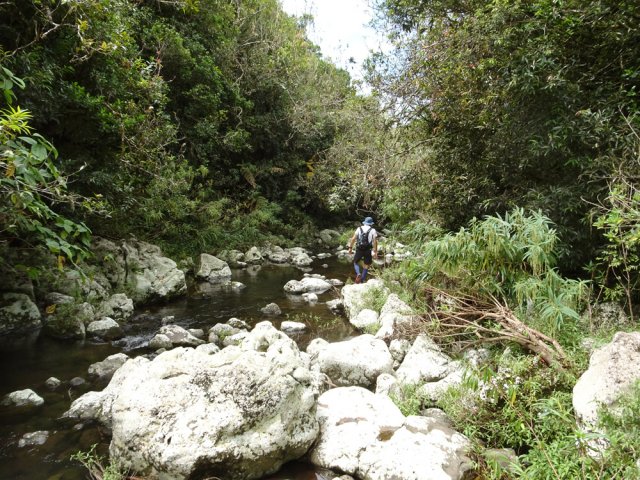 Descente de la rivière pour revenir au confluent