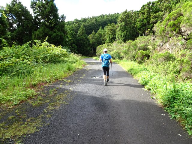 Poursuivre sur la route après le sentier de raccourci