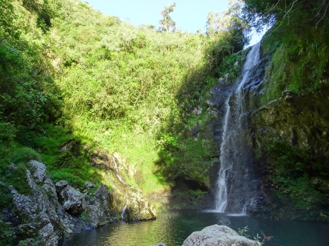 Arrivée à la première cascade en amont du pont